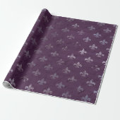 Royal Princess Violet Script Lila Fleur-de-lis Geschenkpapier (Ungerollt)