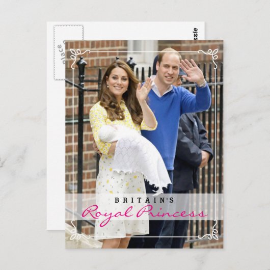 Royal Princess - William & Kate Postkarte (Vorne/Hinten)