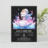 Royal Printable Princess Birthday Einladung (Stehend Vorderseite)