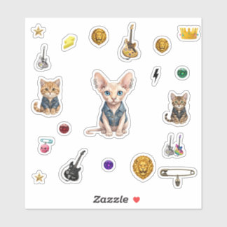 Royal  Punk-Cat Stickers Aufkleber