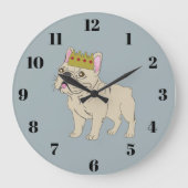 Royal Pup Große Wanduhr (Vorderseite)