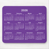 Royal Purple and White 2026 Calendar Mousepad (Vorne)