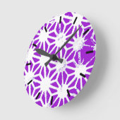 Royal purple geometric pattern runde wanduhr (Winkel)