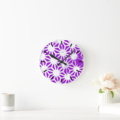 Royal purple geometric pattern runde wanduhr (Zuhause)