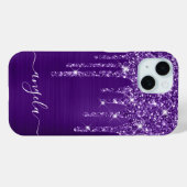 Royal Purple Glitter Drips Glam Signature Case-Mate iPhone Hülle (Rückseite (Horizontal))