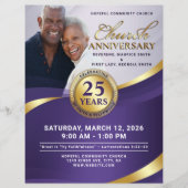Royal Purple & Gold Church Anniversary Flyer (Vorne)