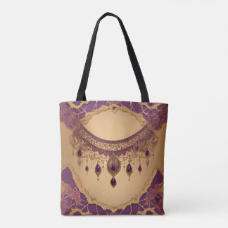 Royal purple lace & gold gemstone  AI art  Tasche