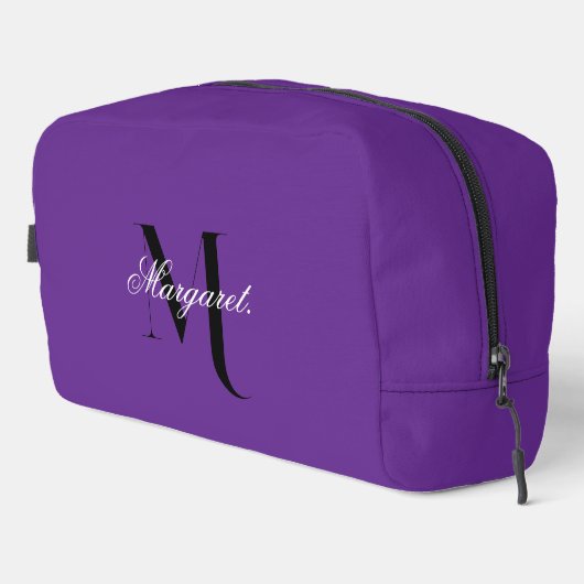 Royal Purple Monogram Dopp Kit With Custom Name Waschbeutel (Rechte Ecke)