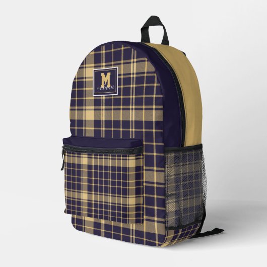 Royal Purple  Soft Gold Neutral White Washington  Bedruckter Rucksack (Rückseitige Ecke Rechts)