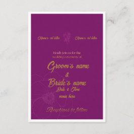 : Royal Purple und Goldene Hochzeits-Einladung Einladung