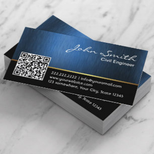 Royal QR Code Zivil Engineer Business Card Visitenkarte