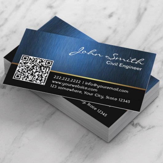 Royal QR Code Zivil Engineer Business Card Visitenkarte