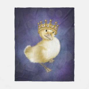 Royal Quackery: Gelbes Duckling mit Goldkrone Fleecedecke