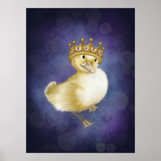 Royal Quackery: Gelbes Duckling mit Goldkrone Poster (Vorne)
