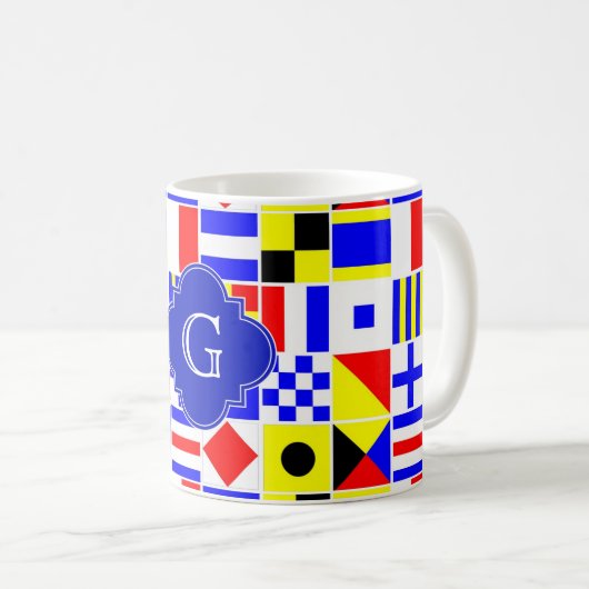 Royal Quatrefoil Monogramm Kaffeetasse (VorderseiteRechts)