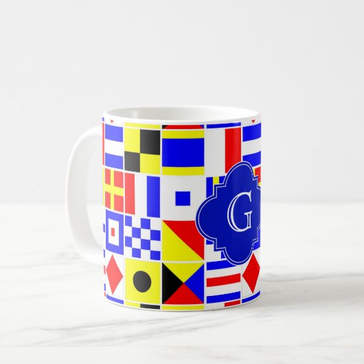 Royal Quatrefoil Monogramm Kaffeetasse (Vorderseite Links)