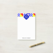 Royal Quatrefoil Monogramm Post-it Klebezettel (Auf Schreibtisch)