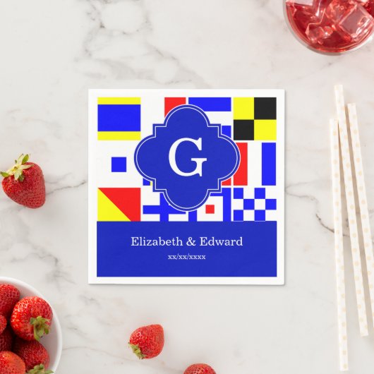 Royal Quatrefoil Monogramm Serviette (Beispiel)