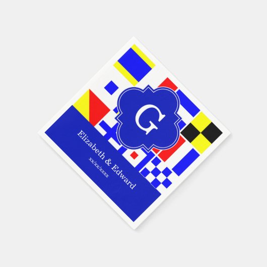 Royal Quatrefoil Monogramm Serviette (Ecke)