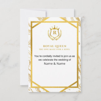 Royal Queen Made for A King Wedding Invitations Einladung