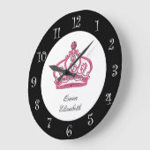 Royal Queen Monogram Wall Clock Große Wanduhr (Winkel)