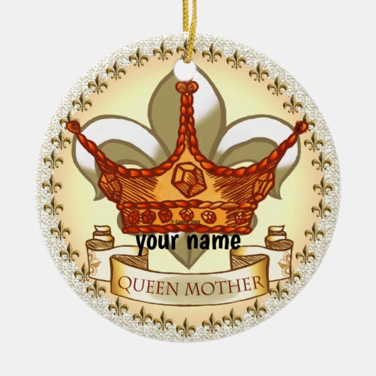 Royal Queen Mother individuelle Name Keramik Ornament (Vorne)