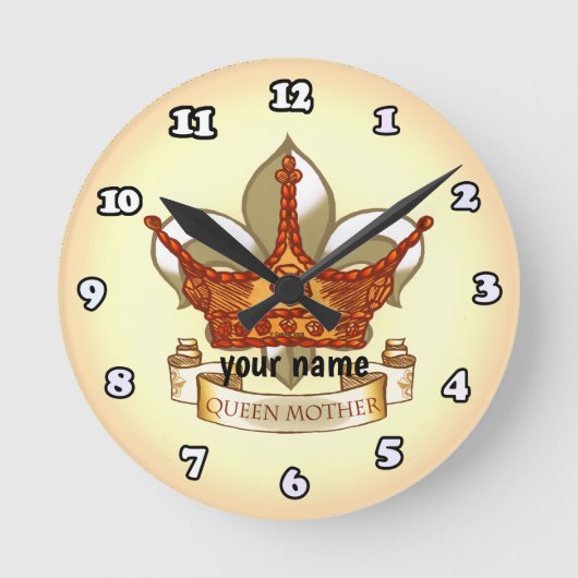 Royal Queen Mother Runde Wanduhr (Vorderseite)