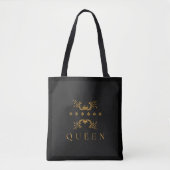 Royal Queen Text mit elegantem Crown Image Shoppin Tasche (Vorderseite)
