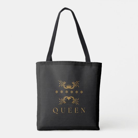 Royal Queen Text mit elegantem Crown Image Shoppin Tasche (Rückseite)