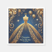 Royal Quinceañera Gold und das Theme der Marine Serviette (Vorderseite)