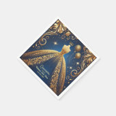 Royal Quinceañera Gold und das Theme der Marine Serviette (Ecke)