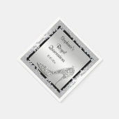 Royal Quinceañera Silver Jewel Stiletto Serviette (Ecke)