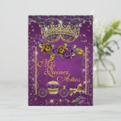 Royal Quinceañera und Sweet 16 Party Einladungen (Stehend Vorderseite)