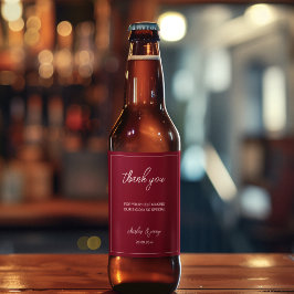 Royal Red and Blue Wedding Theme Bierflaschenetikett