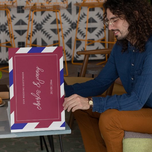 Royal Red and Blue Wedding Theme Gästebuch