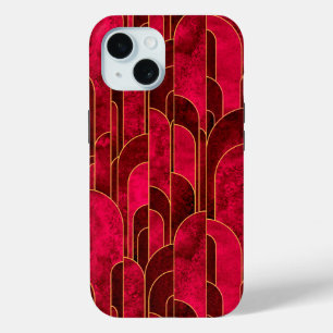 Royal Red and Gold Art Deco Muster Case-Mate iPhone Hülle