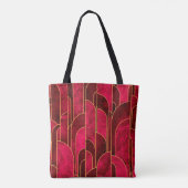 Royal Red and Gold Art Deco Muster Tasche (Rückseite)