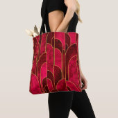 Royal Red and Gold Art Deco Muster Tasche (Von Nahem)