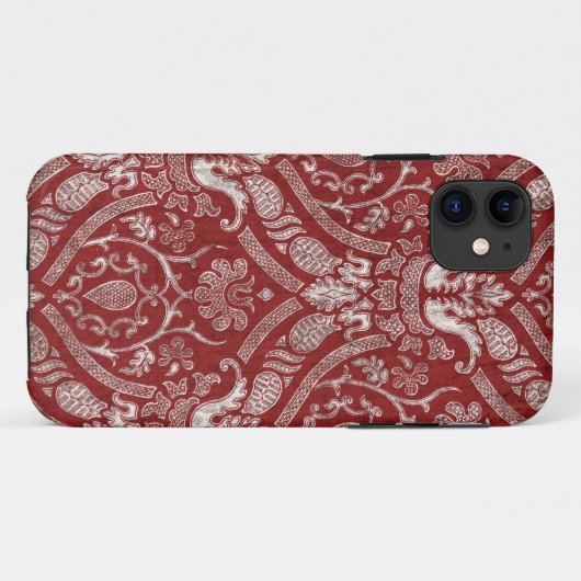 Royal Red Damask Case-Mate iPhone Hülle (Rückseite (Horizontal))