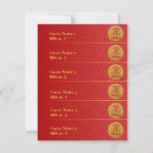 Royal Red Gold Chinese Lunar New Year Platzkarten (Vorderseite)