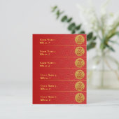 Royal Red Gold Chinese Lunar New Year Platzkarten (Stehend Vorderseite)