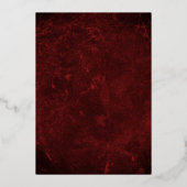 Royal Red Gold Elegante Rose Script Quinceanera Folieneinladung (Rückseite)