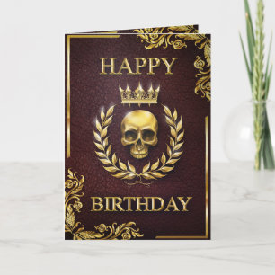 Royal Red & Gold King of the Dead Birthday Card Karte