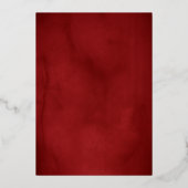 Royal Red Gold Rose Wedding Folieneinladung (Rückseite)