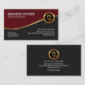 Royal Red Gold Wave Electrical Contractor Visitenkarte (Vorne/Hinten)