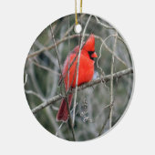 Royal Red Kardinal Keramik Ornament (Links)