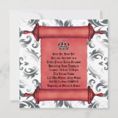 Royal Red Prince Baby Dusche Einladung (Rückseite)