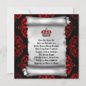 Royal Red Prince Baby Dusche Einladung (Rückseite)