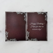 Royal Red & Silver King of the Dead Birthday Card Karte (Innenseite)