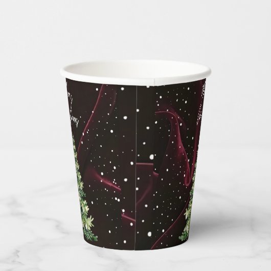 Royal Red Velvet Weihnachten Pappbecher (Rechts)